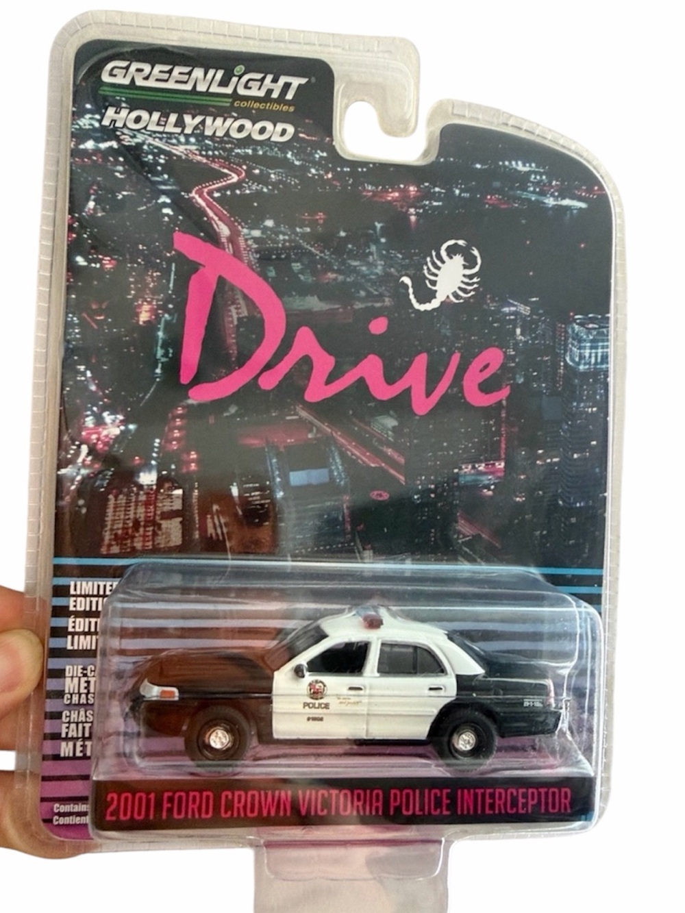 Drive Movie 2001 Ford Crown Victoria Police Interceptor Cop Car Metal DieCast
